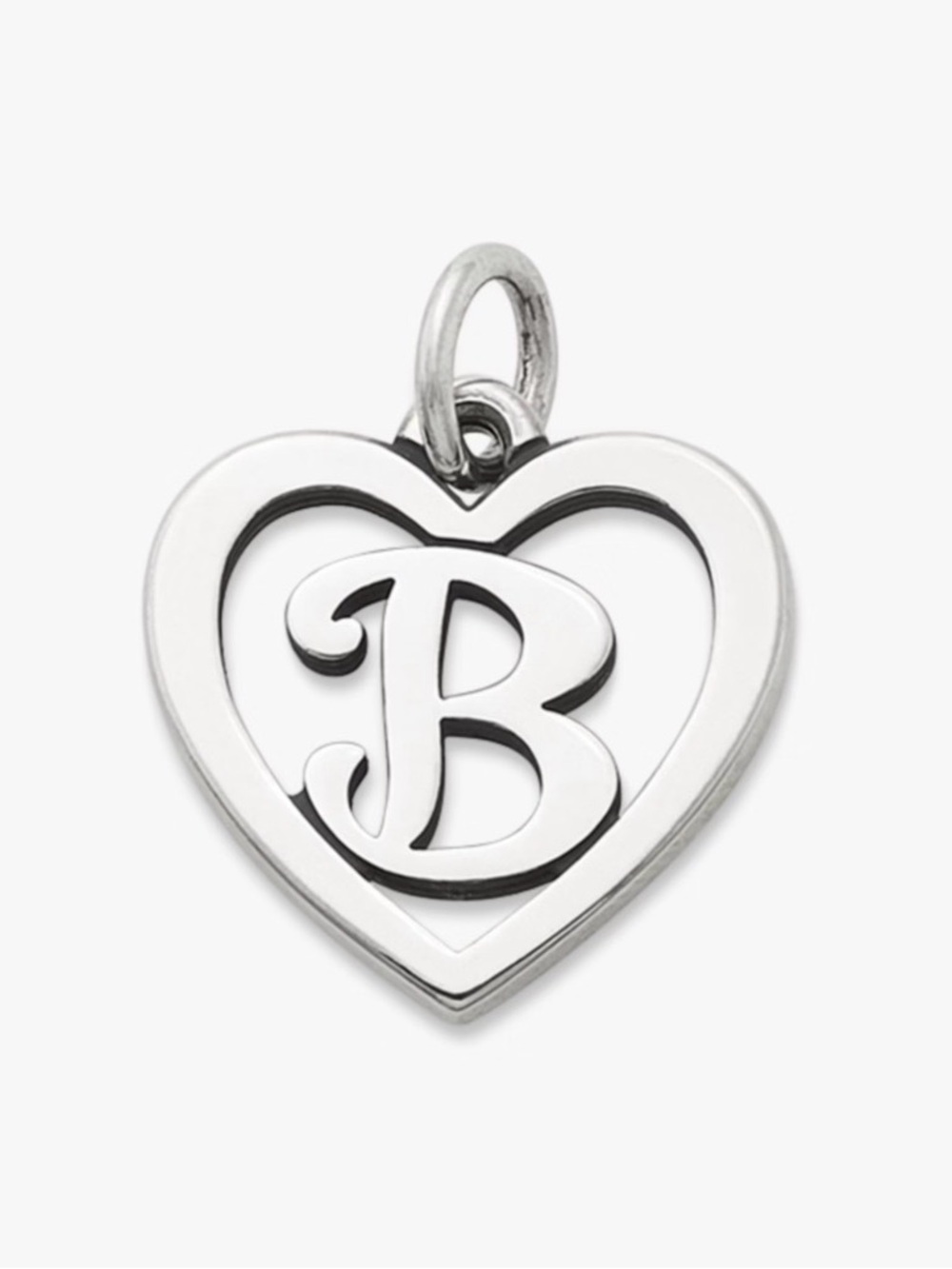 James Avery Sterling Silver Heart Initial B Pendant